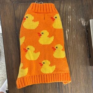 Orange Duck Pattern Dog Sweater